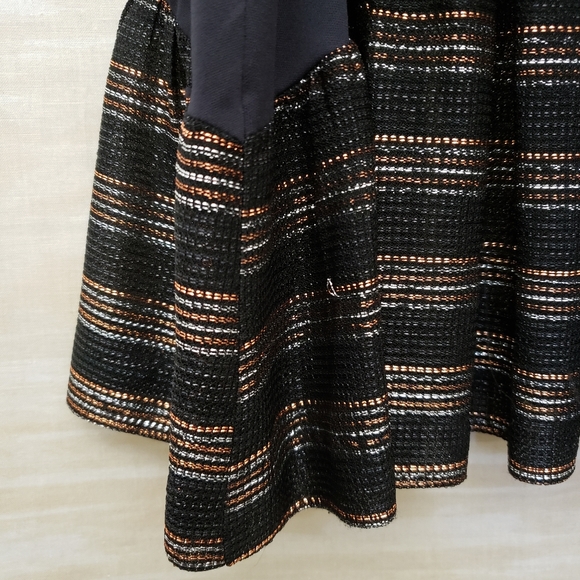 S vintage 70's/80's sparkly black disco dress w/tie - Picture 6 of 7